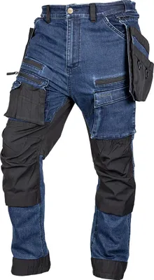 Produktbild von NEO TOOLS Robuste Jeans Arbeitshose - Strapazierfähige Bundhose für Herren aus Denim, 400 g/m² mit Kniepolstertaschen