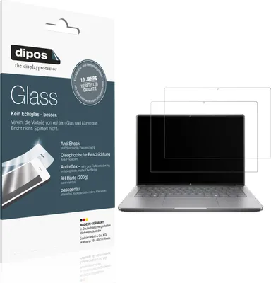 Produktbild von 2x Schutzfolie für HP ZBook Ultra G1a matt - Anti-Shock 9H Folie dipos Glass Kunststoffglas