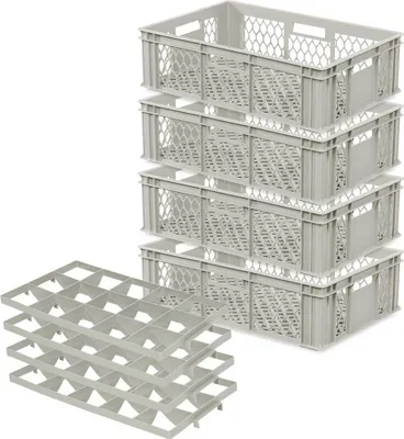 Produktbild von 4 Gläserkästen für 15 Gläser bis 145 mm Höhe, max. Ø 109 mm,LxBxH 600x400x170 mm