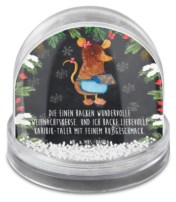 Produktbild von Mr. & Mrs. Panda Schneekugel Weihnachten Maus Kekse - Kreidetafel - Geschenk, Winter, wohnaccessoire, schnee kugel, Weihnachtsbäckerei, dekoartikel, Plätzchen, Weihnachts