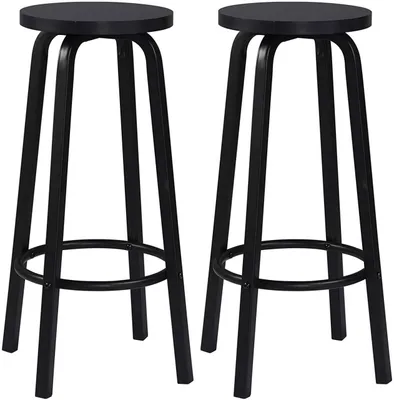 Produktbild von 2er-Set Barhocker mit runder Sitzfläche | Schwarz | 30x30x71cm