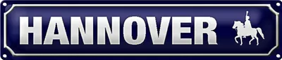 Produktbild von Blechschild Straßenschild 46x10cm Hannover Wappen Dekoration