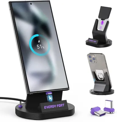 Productafbeelding van Oplaadstation voor Samsung, magnetische draadloze opladerstandaard, compatibel met Samsung