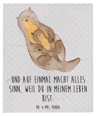 Produktbild von Mr. & Mrs. Panda Kuscheldecke Otter Kind - Grau Pastell - Geschenk, Tagesdecke, Mutter, Baby, Seeotter, Mama, Bettdecke, Decke, Sofadecke, Geburt, Plaid