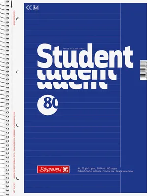 Immagine prodotto di BRUNNEN 1067925 Collegeblock Studente A4 foderato, con margine, Lin. 25 Copertina: blu
