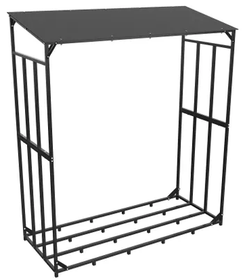Immagine prodotto di Houtrek – Porta legna da ardere per esterni – Contenitore per legna – Porta legna a scaffale – con copertura impermeabile – per camini aperti – per giardini
