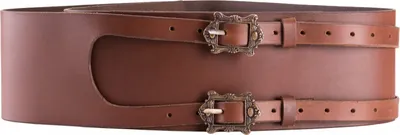 Produktbild von Piratengürtel aus Leder mit zwei Schnallen, versch. Farben : braun Farbe: braun