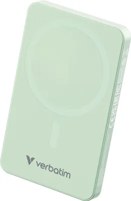 A product shot of a green power bank.