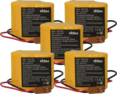 Produktbild von vhbw 5x Batterie kompatibel mit Allen Bradley 1747-L542 SLC 5/04, 1747-L542P SLC 5/04, 1747-L543 SLC 5/04 Steuereinheit (3000 mAh, 6 V, Li-MnO2)