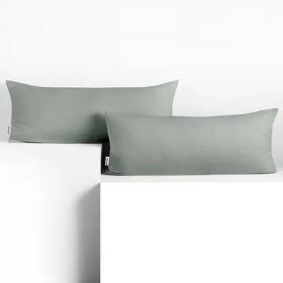 Produktbild von Seitenschläferkissenbezug 2er Set 40x200 cm Kissenbezug Kissenbezüge Baumwolle Seitenschläfer Stillkissen Stahl