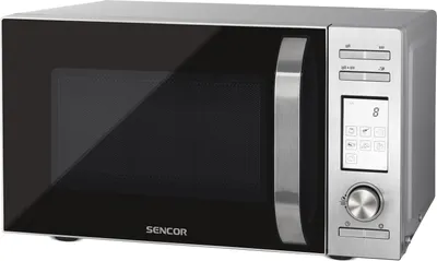 Obrázek produktu pro SENCOR SMW 6020SS Mikrovlnná trouba, LED panel s 9 snadnými programy+gril, objem 20 l, 95minutový časovač, mikrovlnný výkon 700 W, výkon grilu 900 W, průměr otočného talíře 245 mm
