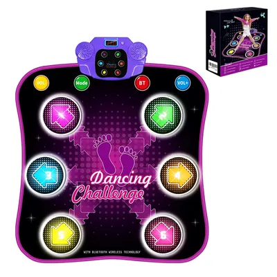 Produktbild von Kinder Tanzmatten für 3 4 5 6 7 8+ Jahre Alt mit Bluetooth, Musik Tanzmatte mit 6 LED Lichtpfeile für Mädchen