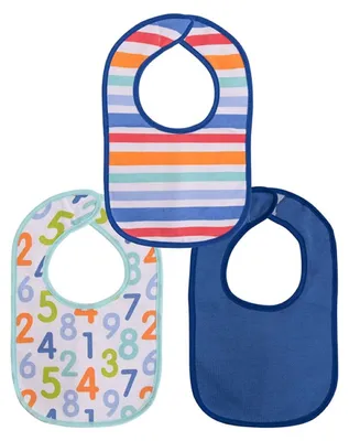 Obrázok produktu pre Lorelli INTERLOCK podbradníky 3 ks so suchým zipsom – detské podbradníky UNI/BOY/GIRL, praktické na každodenné kŕmenie