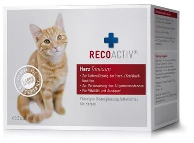 Produktbild von Recoactiv Herz Tonicum Kurpackung f.Katzen 3X90 ml