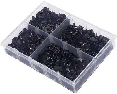 Produktbild von Schwarze Plastikdruckknöpfe 100 Stück T5 Nahtfrei