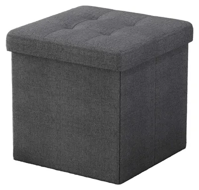 Produktbild von Klappbare Aufbewahrungsbank – Sitzbox – Fußhocker – 38 x 38 x 38 cm – grau