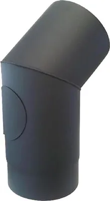 Zdjęcie produktu dla kolanko dymowe z otworem 160mm/45d.t.1,5mm CZARNE