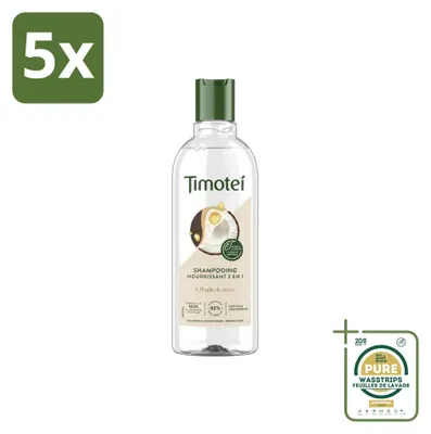 Immagine prodotto di 5 flaconi di shampoo nutriente 2-in-1 Timotei - 300 ml - Confezione risparmio - 5 pezzi