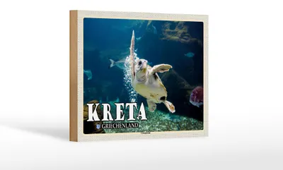 Produktbild von Holzschild Reise 18x12 cm Kreta Griechenland Cretaaquarium