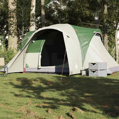 Image de vidaXL Tente familiale dôme 6 personnes Vert Étanche