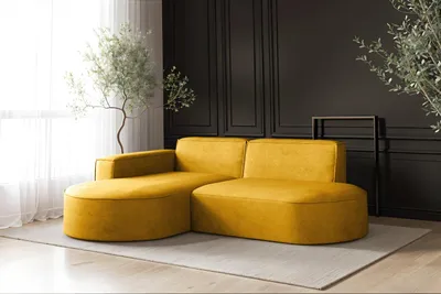 Obrázek produktu pro Rohová pohovka Modena, designová pohovka ve tvaru L, moderní a pohodlná Salvador Yellow Left látka