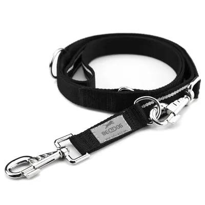 Produktbild von BedDog Hundeleine SPIKE verstellbar in 3 Längen Führleine, Laufleine,2m/25mm,schwarz/neon