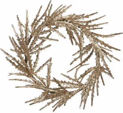 Image de Gift Company Couronne de Séoul avec paillettes, couronne de porte, décoration, déco, or, 26 cm, 1076701021