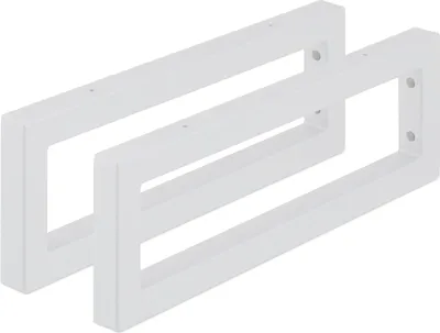 Image de Console murale Relaxdays, lot de 2, 45 cm, acier, support d'étagère pour lavabo et étagère murale, console rectangulaire, blanc