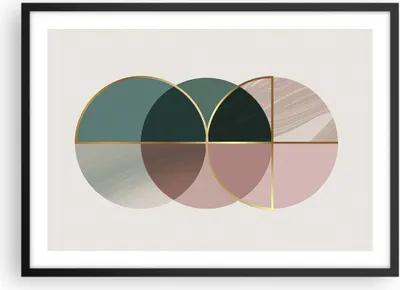 Produktbild von Gerahmtes Poster - Schwarzer Rahmen - Abstraktion Räder Minimalismus - 70x50 cm - Wand Bild - Wanddeko - Wandbilder - Kunstposter - Wandposter - Bilderrahmen - Bilder - Kunstdruck - P2BAA70x50-4399