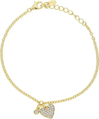 Produktbild von Mabina Damen Herz Armband 533450 Gelbgold plattiert, Zirkonia