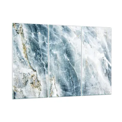 Produktbild von Bilder auf glas - 3 Teile -  Nachahmung Stein Marmor - 105x70cm - Glasbilder - Wandbilder - Bilder - zum Aufhängen bereit - Wanddekoration aus Glas - Glas Bilder - Wandbild auf Glas - GCE105x70-4366