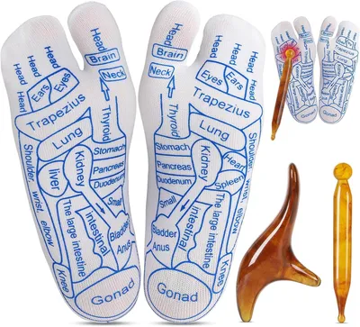 Image de Chaussettes de massage pour les pieds, chaussettes d'acupression, masseur pour les pieds, réflexologie et massage avec outil de massage pour soulager les douleurs (pour hommes)