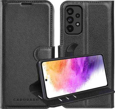 Produktbild von Cadorabo Hülle für Samsung Galaxy A73 5G Schutz Hülle in Schwarz Handyhülle Etui Case Cover Magnetverschluss