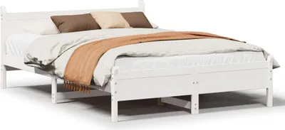 Produktbild von vidaXL Massivholzbett ohne Matratze Weiß 160x200 Kiefernholz