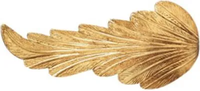 Produktbild von Casa Padrino Luxus Vorhanghalter Gold 33 x 16 x H. 14 cm - Eleganter Messing Gardienenhalter in Blattform - Deko Accessoires