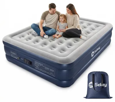 Selbstaufblasende XXL Luftmatratze 2 Personen 203×152×46 cm mit Pumpe