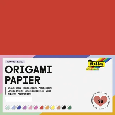 Produktbild von folia Origami-Faltblätter Duo Uni 80 g/qm 130 x 130 mm 96 Blatt