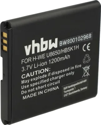 Produktbild von vhbw Akku Ersatz für Huawei HB5K1H für Handy Smartphone Telefon (1200 mAh, 3,7 V, Li-Ion)