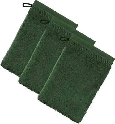 Produktbild von Möve Waschhandschuh Superwuschel" 3er-Pack dunkelgrün 15x20 cm"