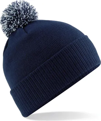 Produktbild von Beechfield B450B | Junior Snowstar Beanie Wintermütze - Farbe: French Navy/Light Grey - Größe: One Size