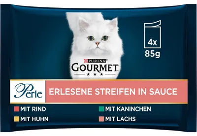 Productafbeelding van GOURMET Perle, Uitgelezen Streepjes, Mix van smaken, pak van 48 stuks (12 x 4 x 85g)