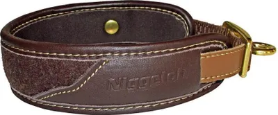 A close-up studio shot of a dog collar.