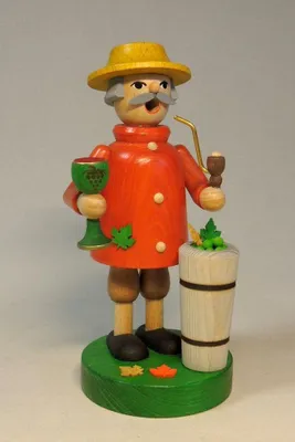 Produktbild von Räucherfigur Winzer mit Weinbehälter Höhe= 18cm NEU