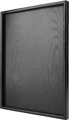 Immagine prodotto di Vassoio 60x60 in legno nero antiscivolo rettangolare con manico in legno massiccio per tè caffè snack pasti 40 x 30 cm