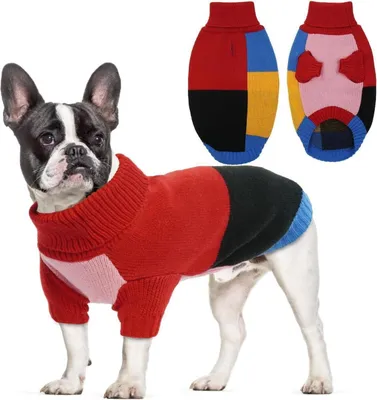 Produktbild von Hjumarayan Hundepullover - Rollkragen Mittelgroße Hunde Pullover Warm Rot L