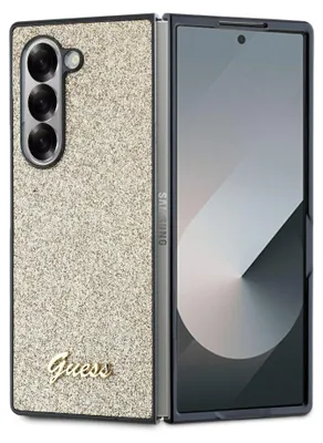 Produktbild von Guess GUHCZFD6HGGSHD Z Fold6 F956 gold 4G Glitter Script Schutzhülle