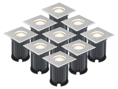 Image de HOFTRONIC - Spot au sol extérieur carré 4W 345lm 4000K inox IP65 9x