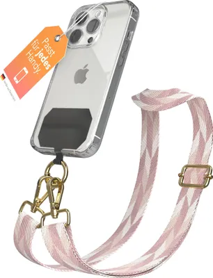 Produktbild von EAZY CASE - Handykette Universal Pad zum Umhängen, kompatibel mit jedem Handy, Kette mit Hülle, Handyband Mix Style in Rosa