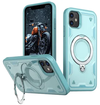 Produktbild von iPhone 11 / XR Hülle - Coverup Armor Back Cover met MagSafe Compatible Kickstand - Mintblau
