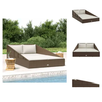 Image de vidaXL Lit de jardin brun 110x200 cm Poly Rattan - Lits de jardin